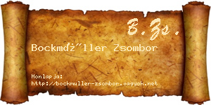 Bockmüller Zsombor névjegykártya